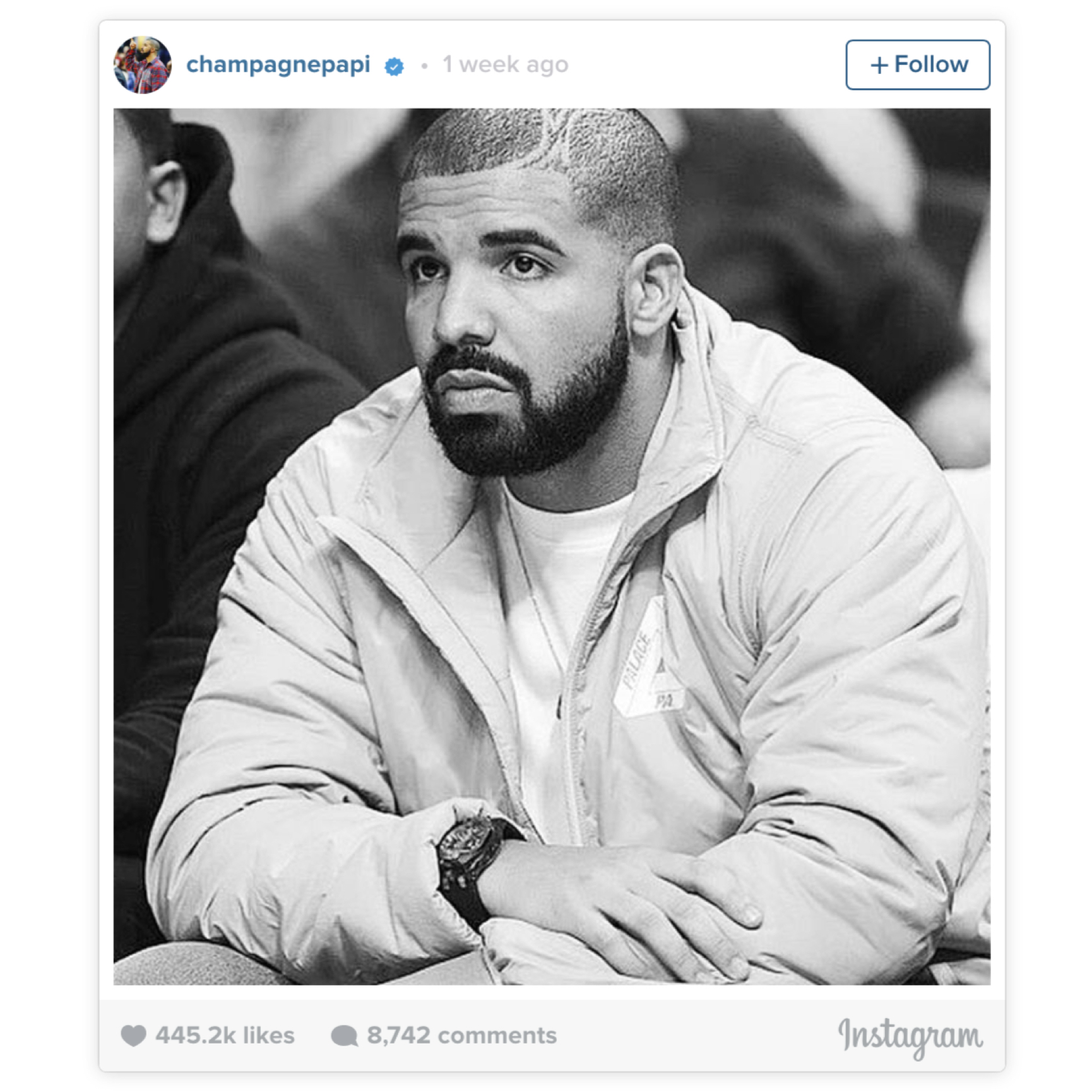 Drake on Palace Jacket